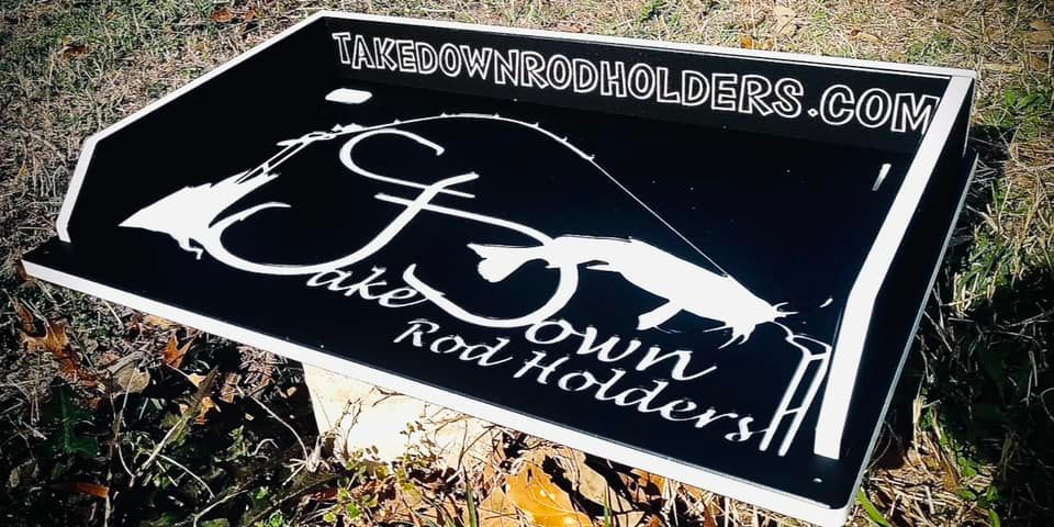cutting board - bait board- custom logo- takedown rh-12x18-black-white-black fat fish designz