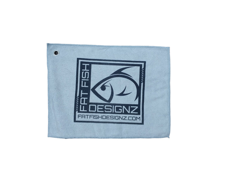 gray bait towel hand towel -fish rag fat fish designz