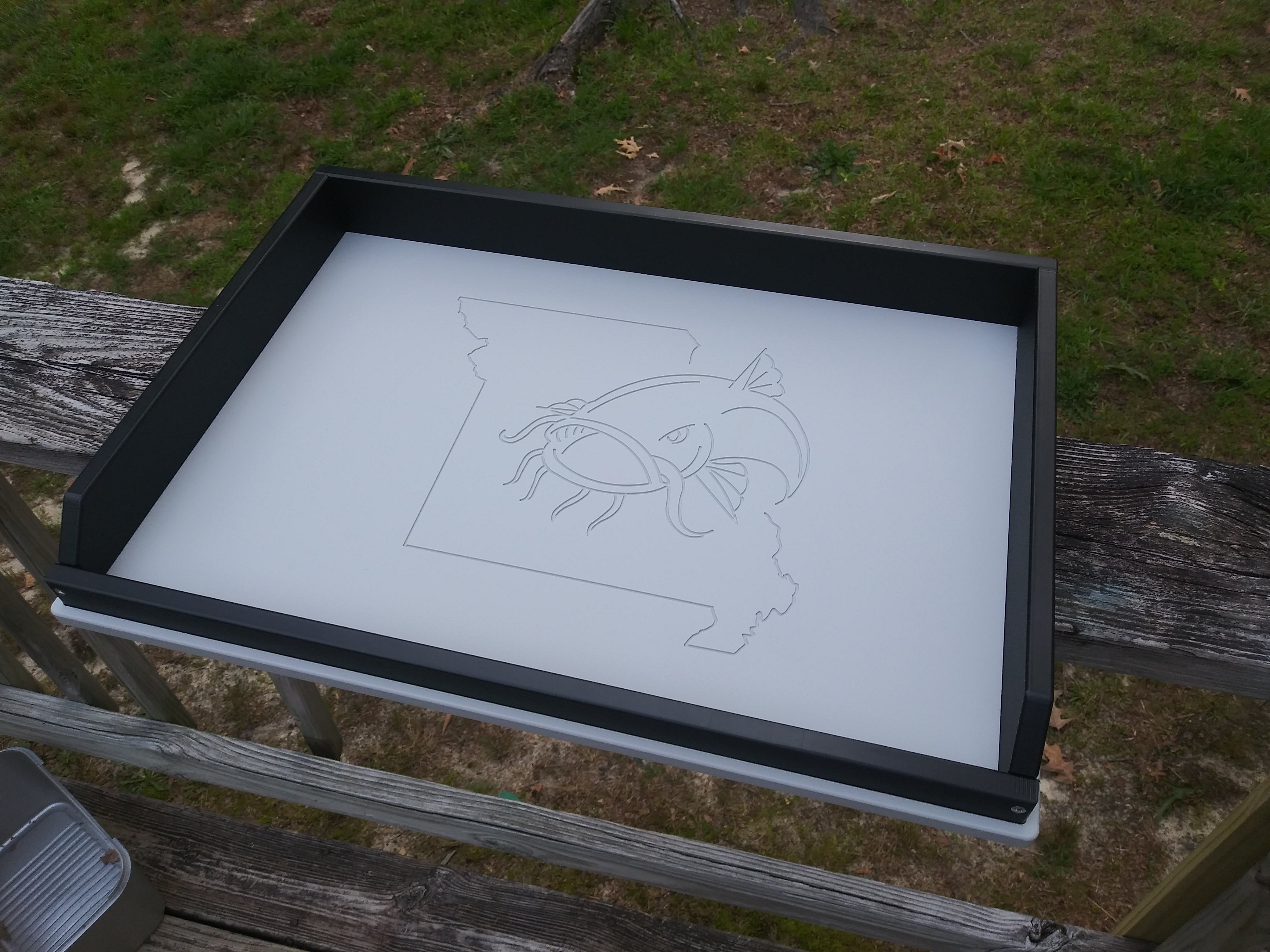 Fish cutting board / Bait cutting board (your state outline w catfish head)