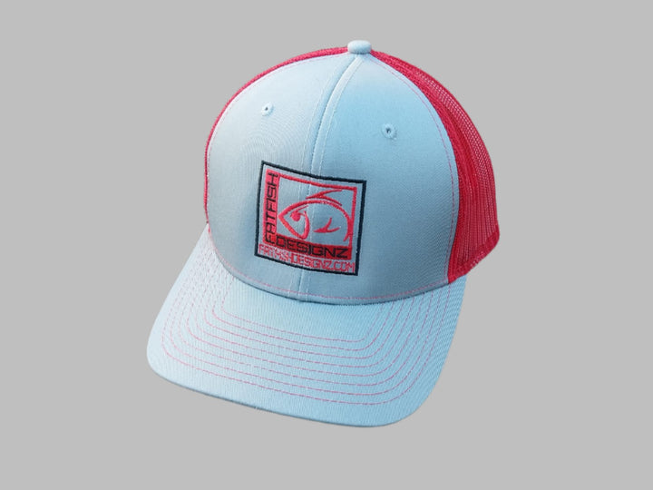 fat fish designz hat- red and graylogo-snapback
