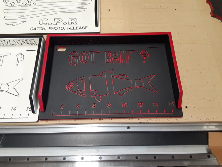 12x18 got bait w ruler black-red-black, fat fish designz