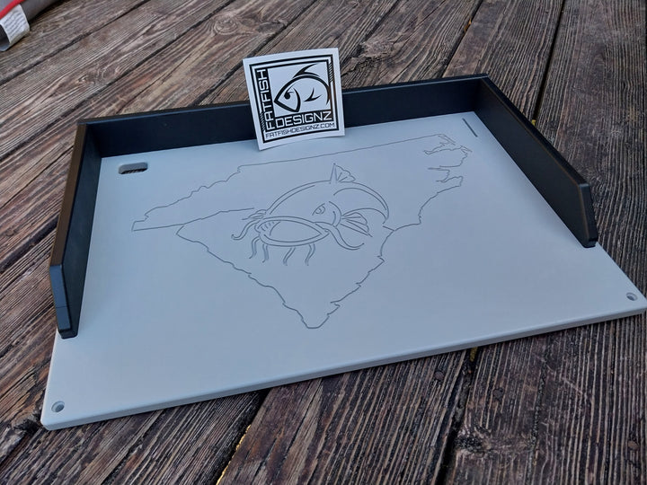 Boat Cutting board / Bait cutting board (your state outline w catfish head)