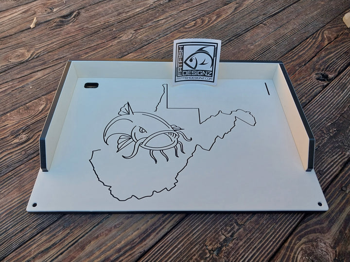 Boat Cutting board / Bait cutting board (your state outline w catfish head)