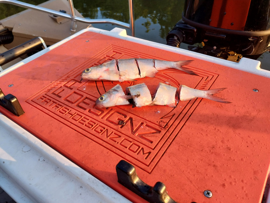 orange boat cutting board fat fish desingz