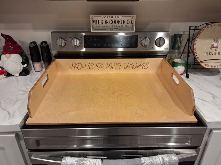 Custom wood stove cover