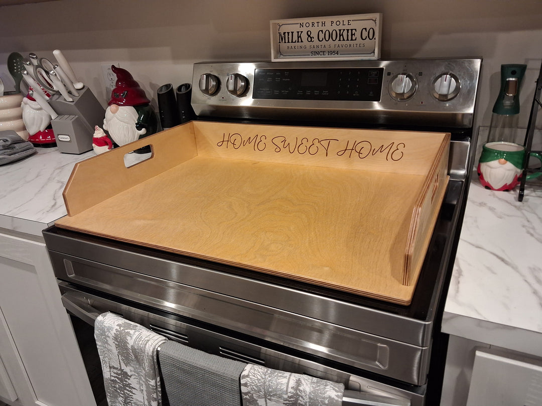 Custom wood stove cover