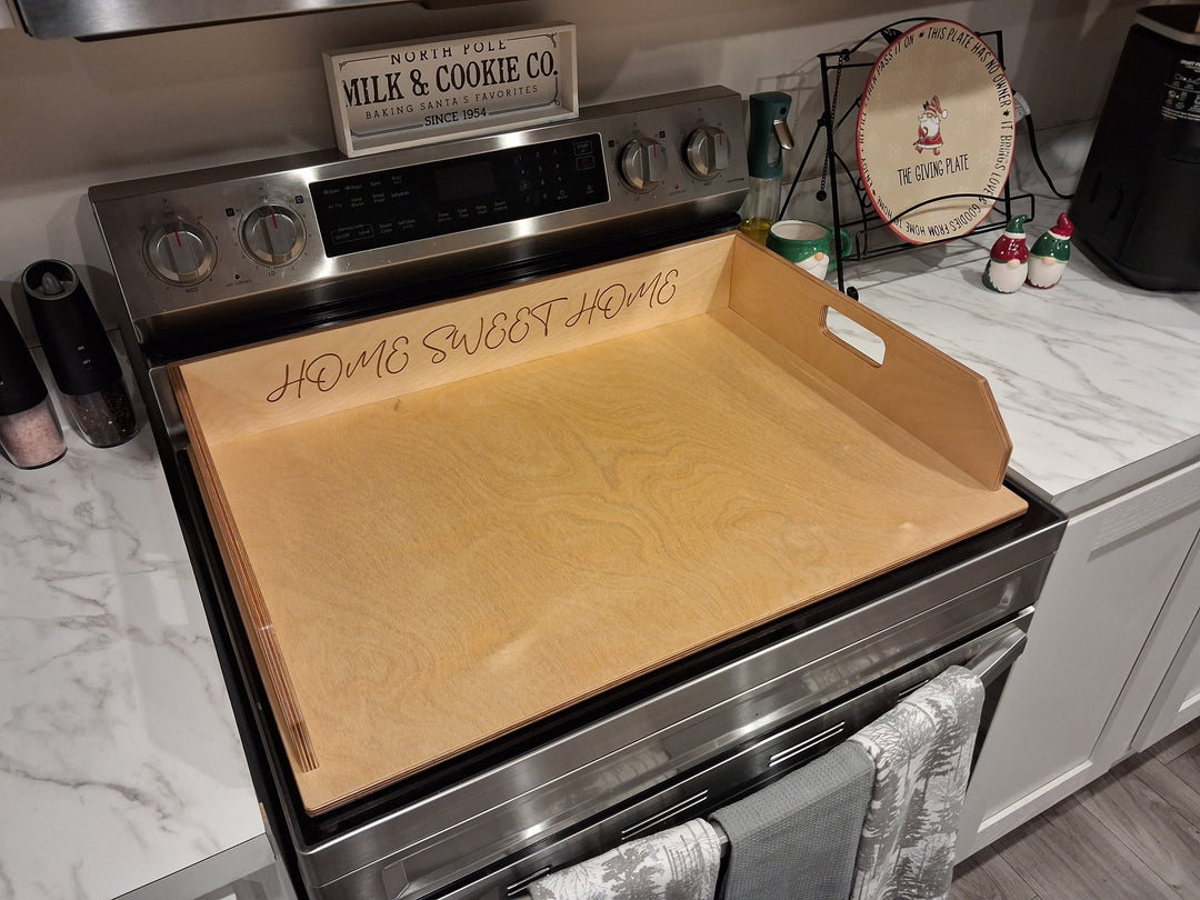 Custom wood stove cover