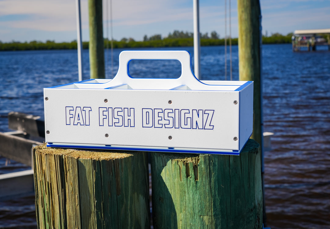 white blue white starboard sinker storage box