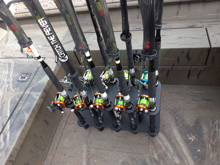 V10 Xl Seat post rod rack/  vertical fishing rod holder(holds 10 rods)