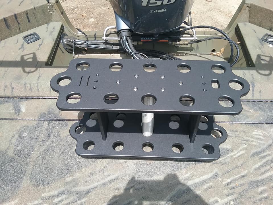 deluxe fishing rod holders with 12 bench seat mounting track V12 Seat Post Vertical Rod Rack (holds 12 rods) Black