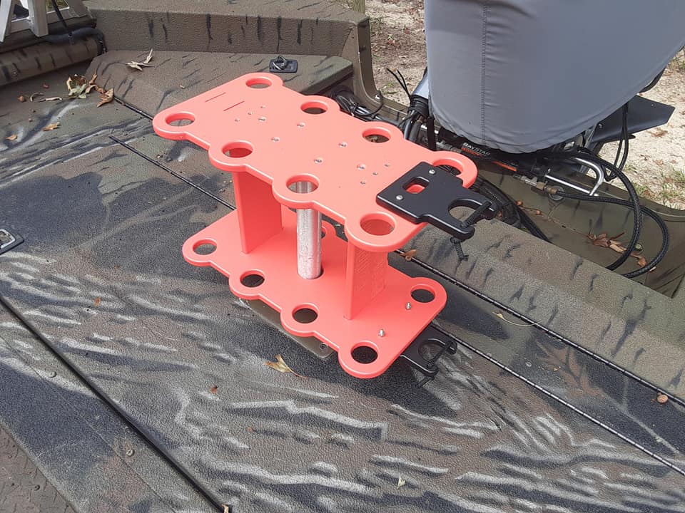 fishing rod holder for seat pedestal V8 XL seat post , vertical fishing rod storage rack Orange